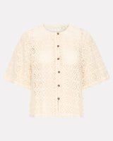 Birch Irjulie Openwork Cotton Short Sleeve Blouse