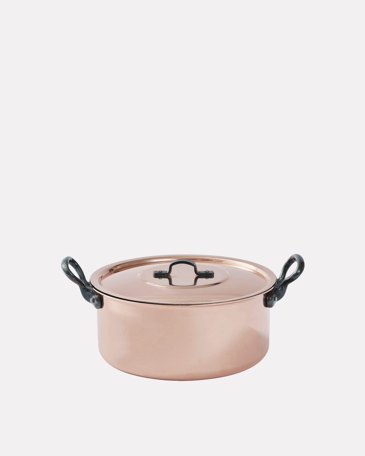 Solid Copper Lidded Casserole Pan