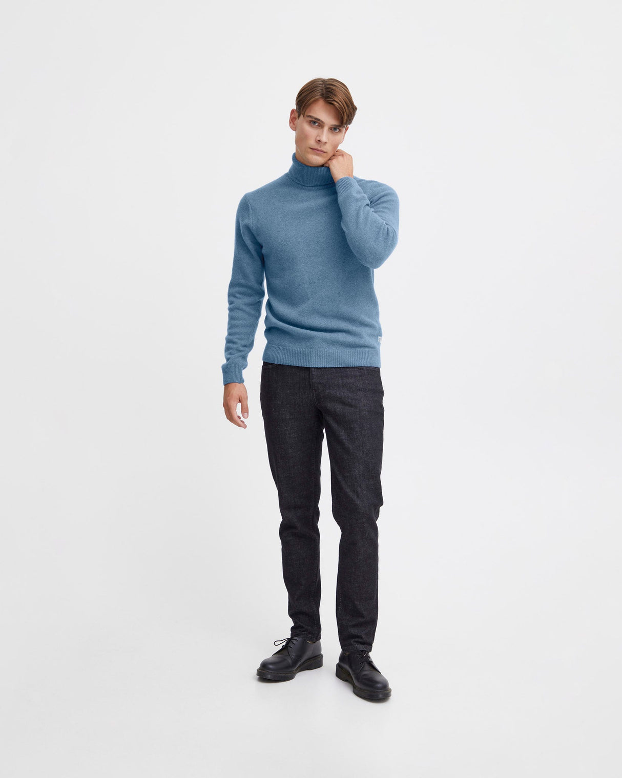 True Navy Karl Roll Neck Knit Jumper