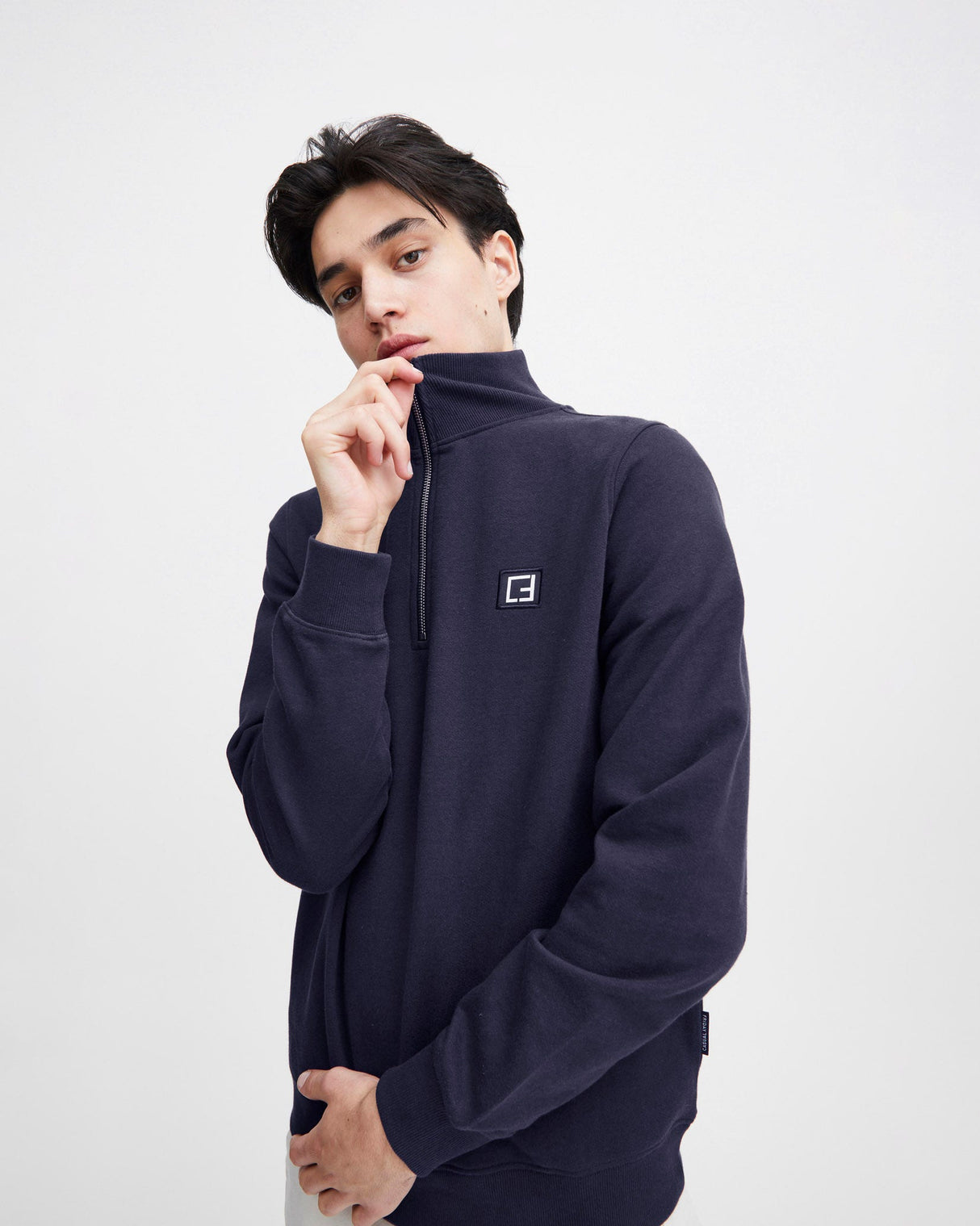 Dark Navy Sebastian Half Zip Sweatshirt