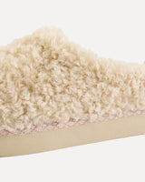 Cream Alicia Borg Fleece Platform Mule Slippers