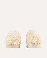 Cream Alicia Borg Fleece Platform Mule Slippers