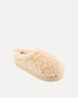 Cream Alicia Borg Fleece Platform Mule Slippers
