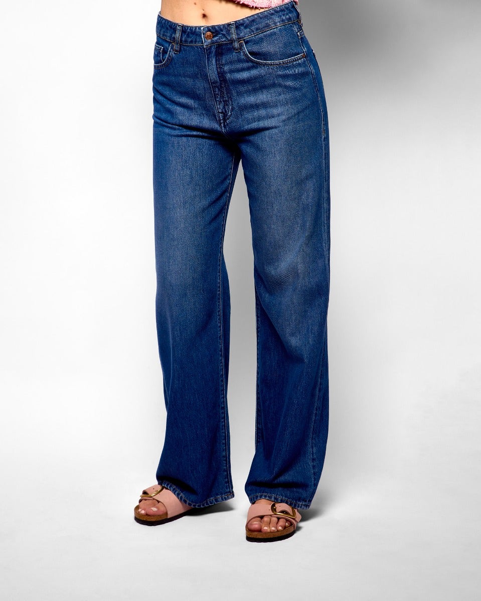 Light Blue Wide Leg High Waisted Jeans