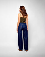Indigo Wide Leg High Waisted Jeans