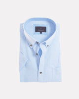 Blue-Stripe-Short-Sleeve-Linen-Blend-Shirt