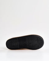 Distressed Tea Leather & Sheepskin Mule Slippers