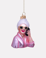 Selfcare-Girl-with-Phone-Glass-Tree-Ornament