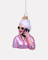 Selfcare-Girl-with-Phone-Glass-Tree-Ornament