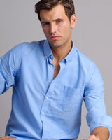 Blue Varsity Oxford Cotton Shirt