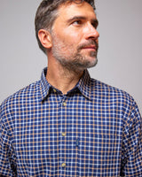 Navy Check 100% Brushed Cotton Shirt