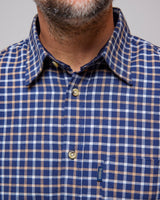 Navy Check 100% Brushed Cotton Shirt
