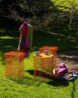 Orange Small Round Wire Pedestal