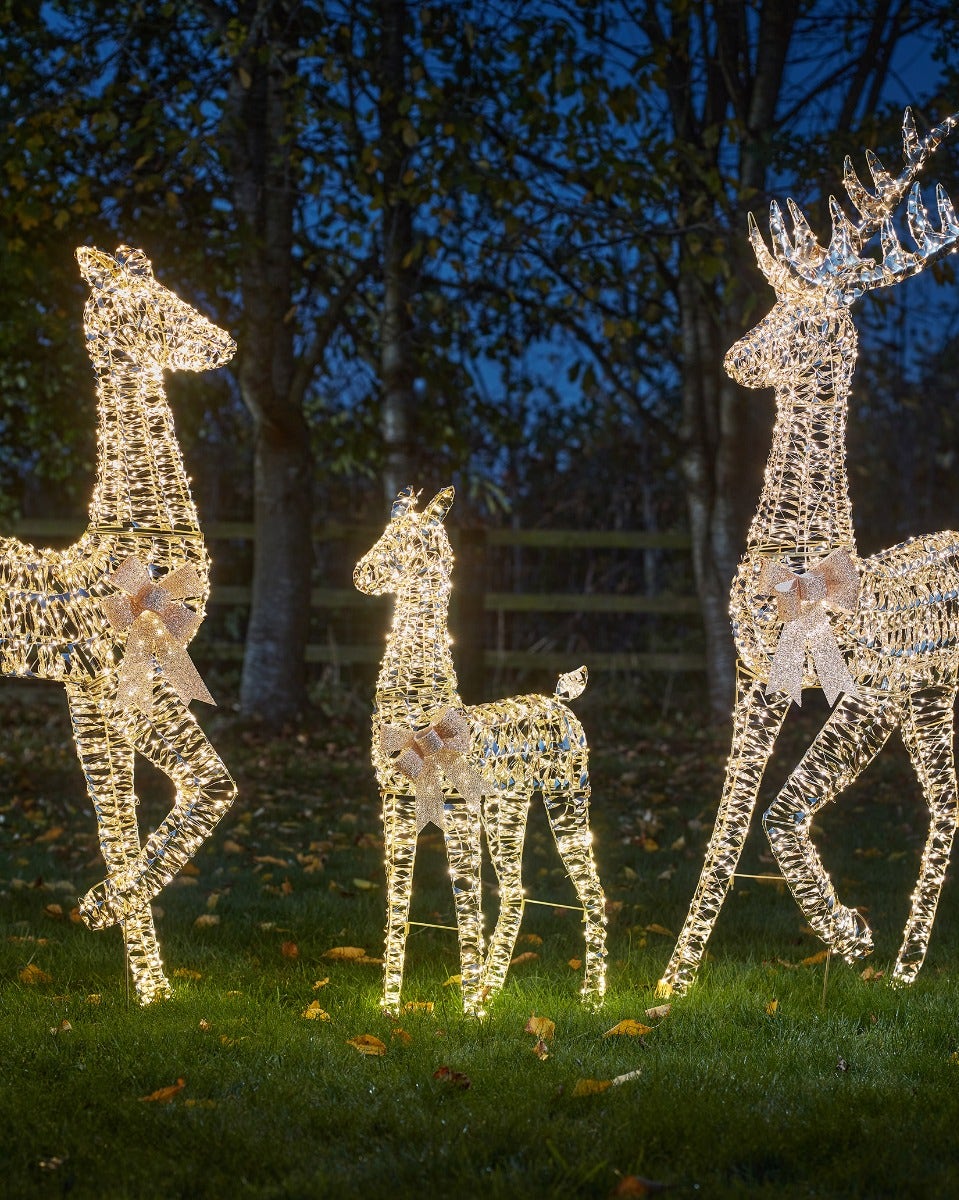 Plug-In Light-Up Gold Twist Fawn Decoration