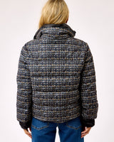 Cognac Tweed Hybrid Puffer Jacket