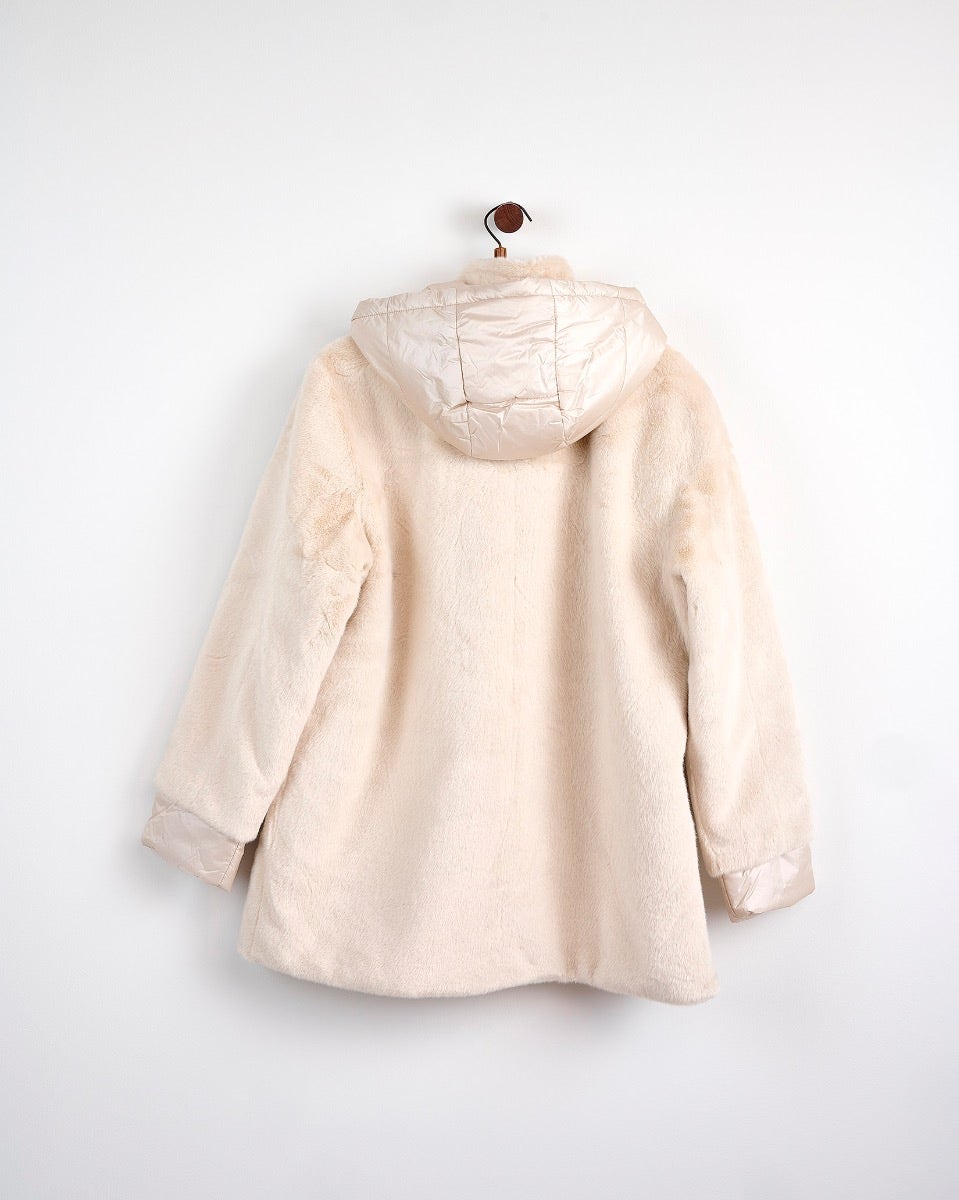 Cream Reversible Long Jacket