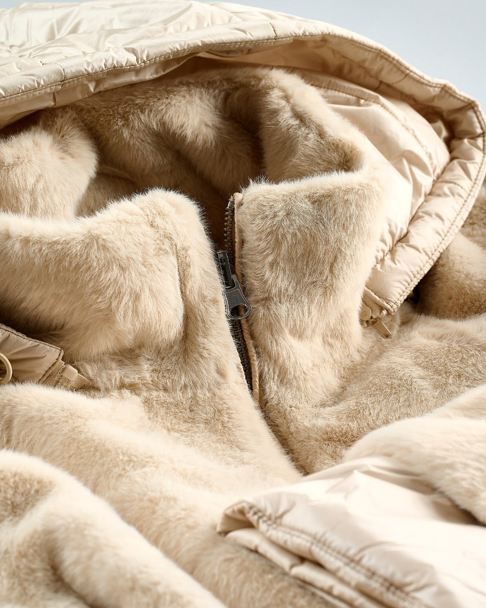 Cream Reversible Long Jacket