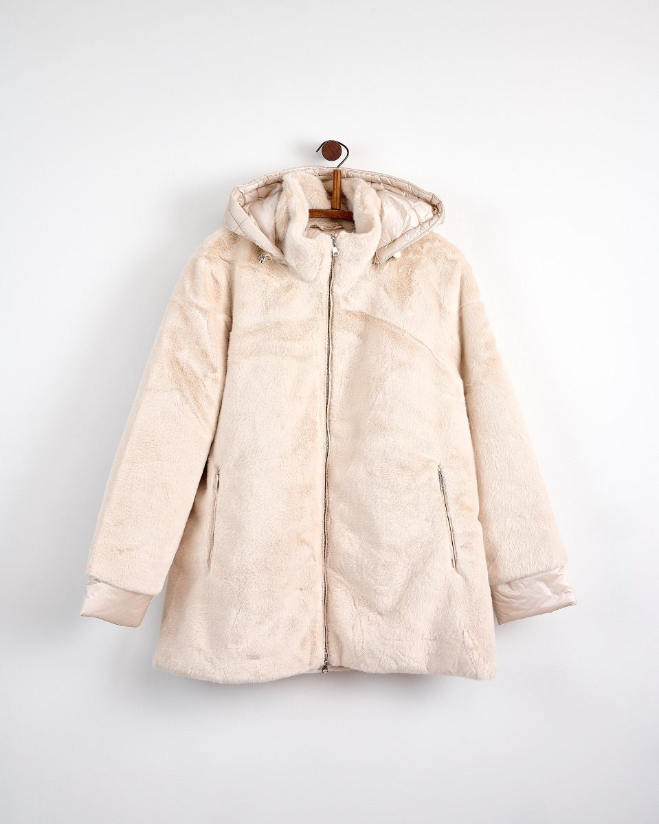 Cream Reversible Long Jacket