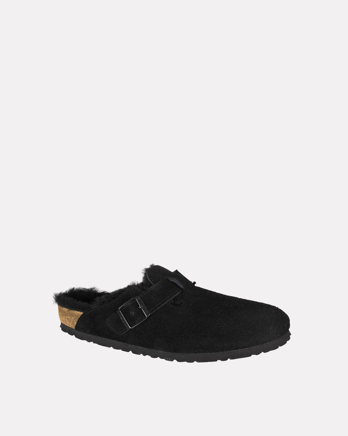 Black-Shearling-Suede-Boston-Clog