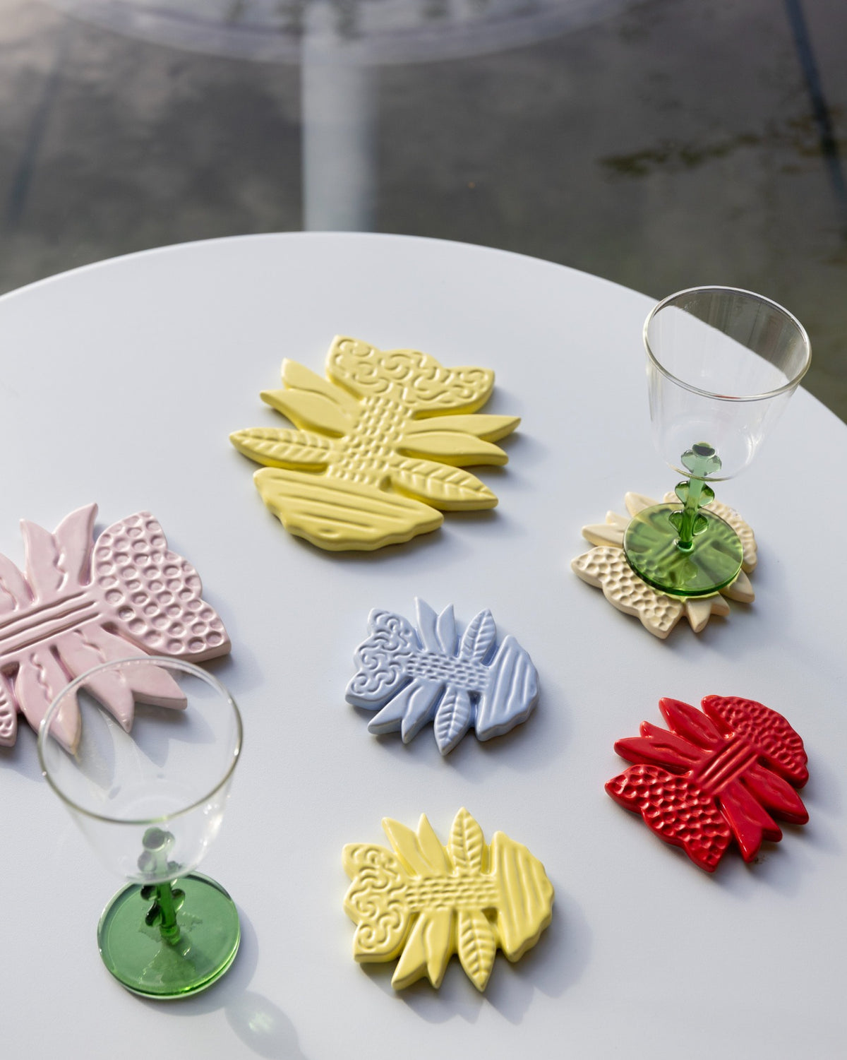Multicolour Blume Stoneware Coasters - Set of 4