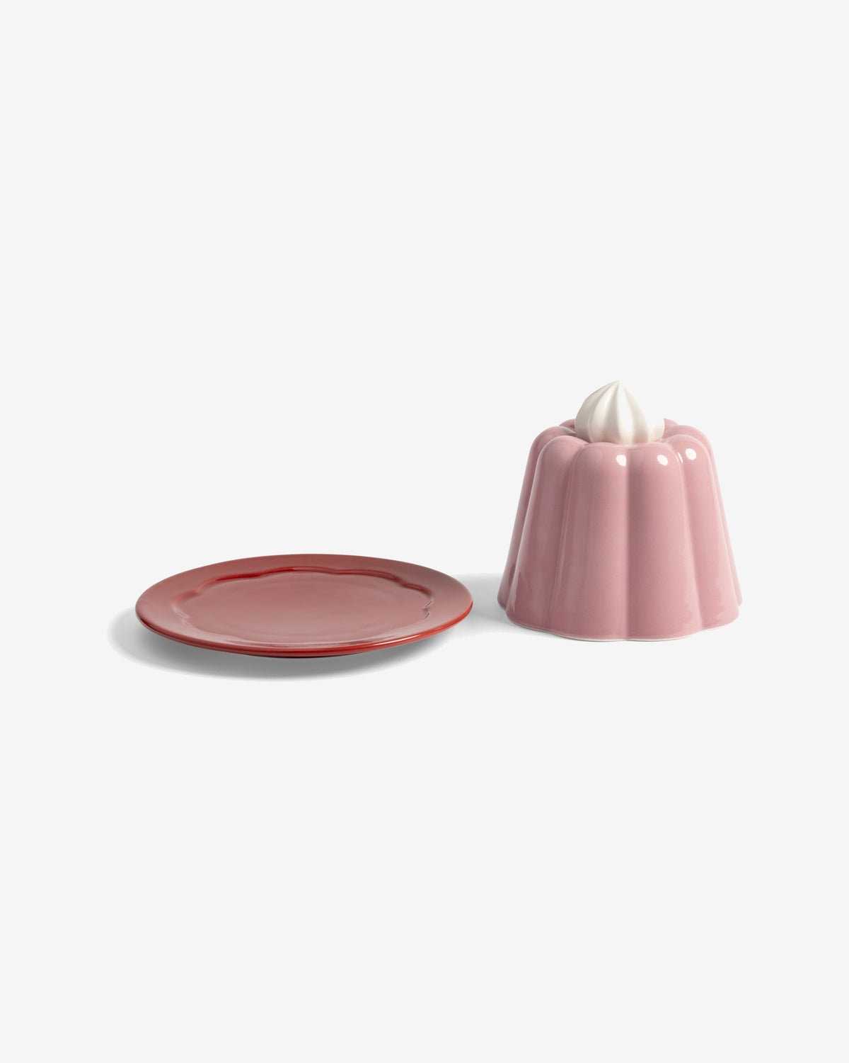 Pink Pudding Stoneware Cloche & Dish