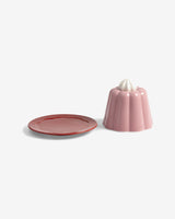 Pink Pudding Stoneware Cloche & Dish