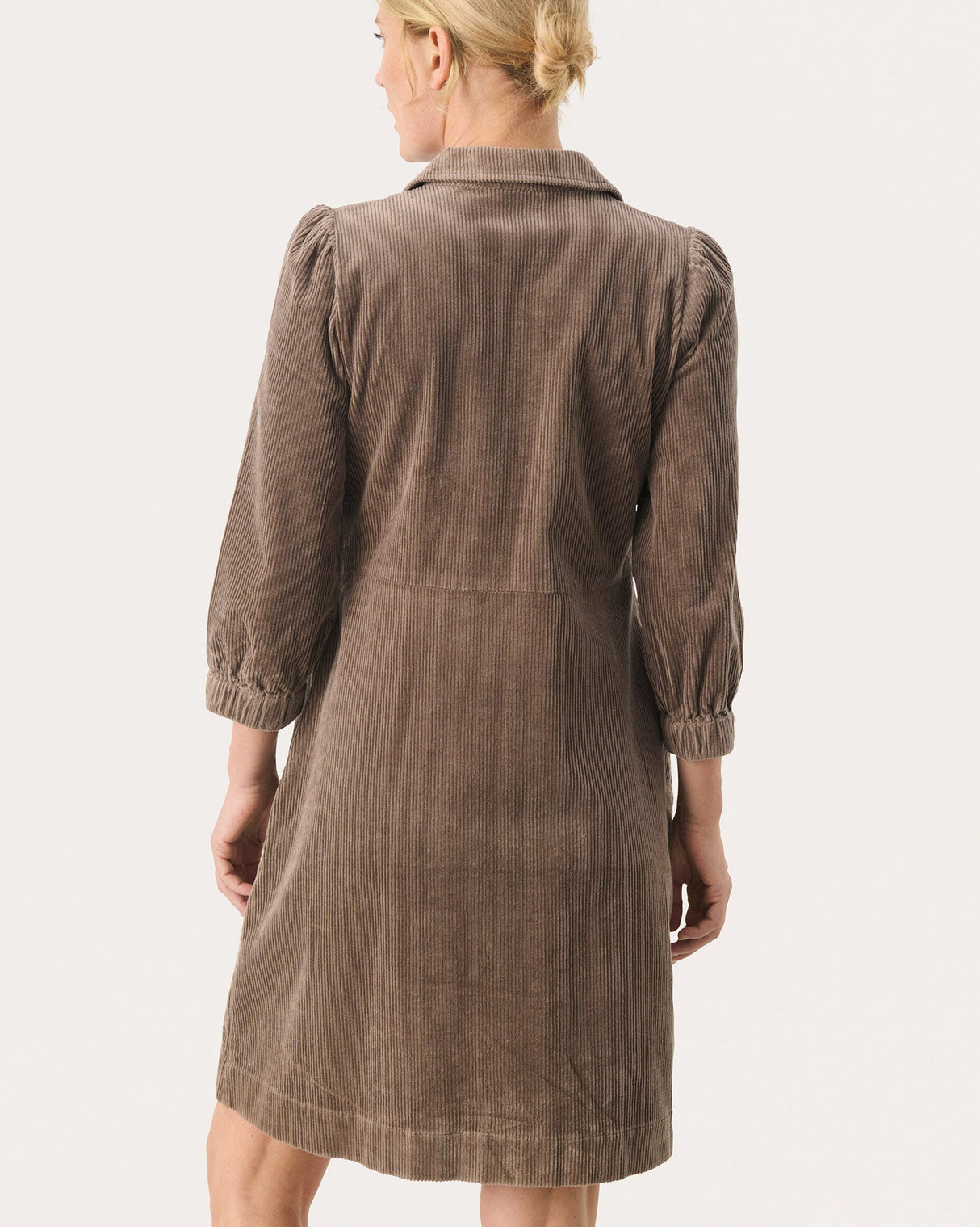 Walnut Brown Eyorvs Textured Dress