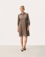 Walnut Brown Eyorvs Textured Dress