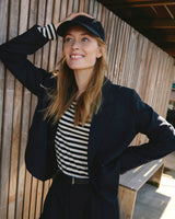 Dark Navy Fatana Cotton Corduroy Cap