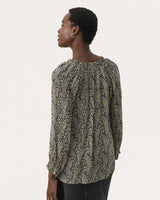 Rosin Paisley Print Elsia Sheer Blouse