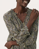 Rosin Paisley Print Elsia Sheer Blouse