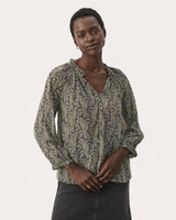 Rosin Paisley Print Elsia Sheer Blouse