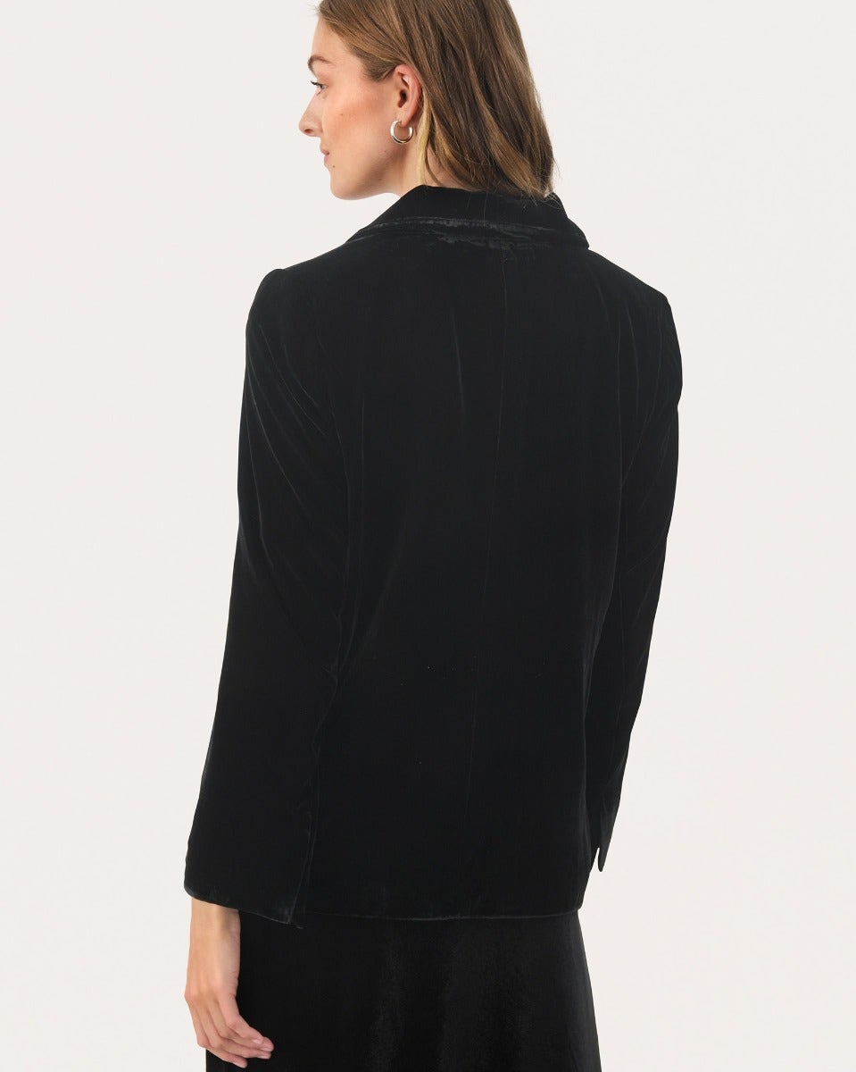 Black Loretta Velvet Blazer
