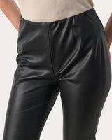Black Lorenza Faux Leather Cropped Trousers