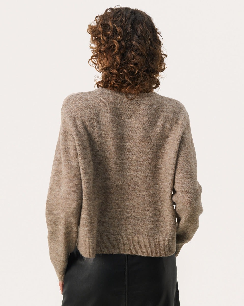Mink Melange Linika Wool Blend Cardigan