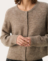 Mink Melange Linika Wool Blend Cardigan
