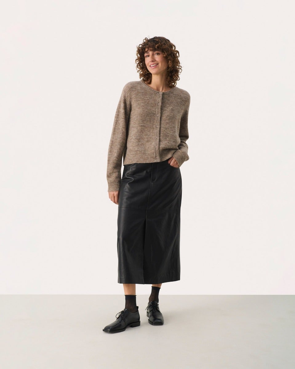 Mink Melange Linika Wool Blend Cardigan