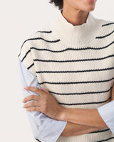 Dark Navy Stripe Eisley Cotton Sleeveless Pullover