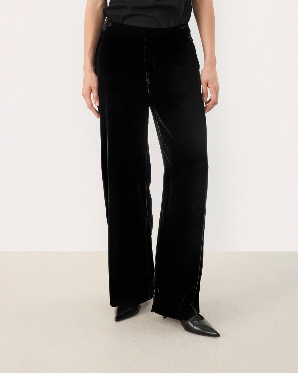 Black Ninnea Velvet Trousers