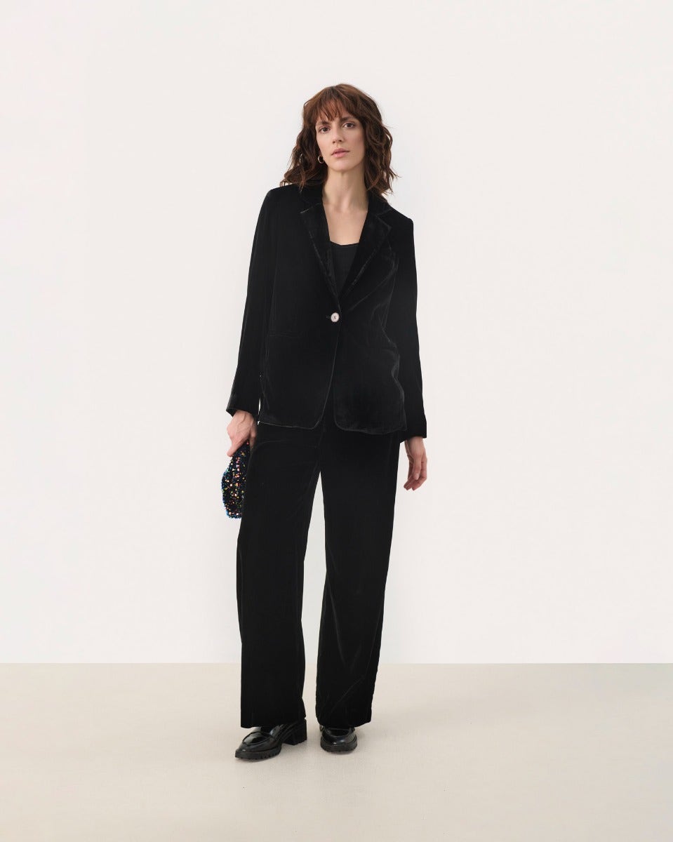 Black Ninnea Velvet Trousers