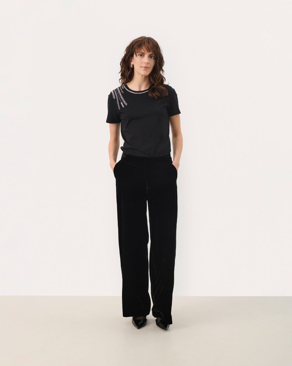 Black Ninnea Velvet Trousers