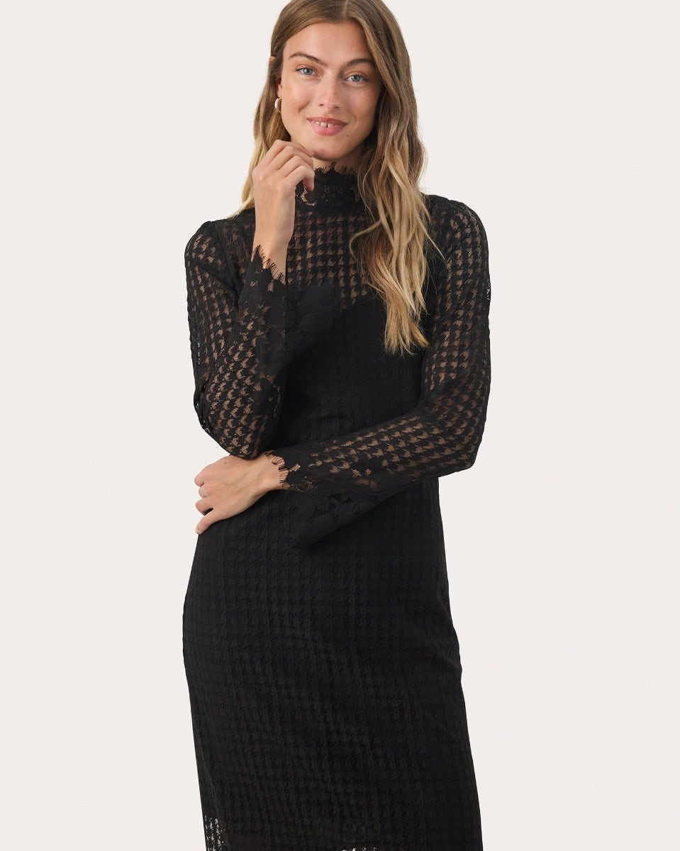 Black Maryanne Openwork Dress