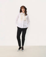 Bright White Maye Sequin Detail Shirt