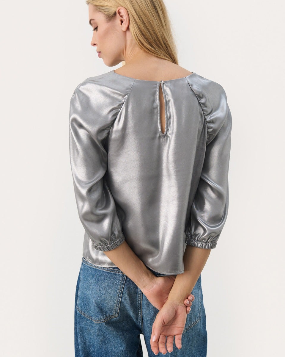 Silver Marcia Metallic Blouse
