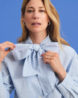 Windsurfer Blue Patrizia Tie Neck Shirt