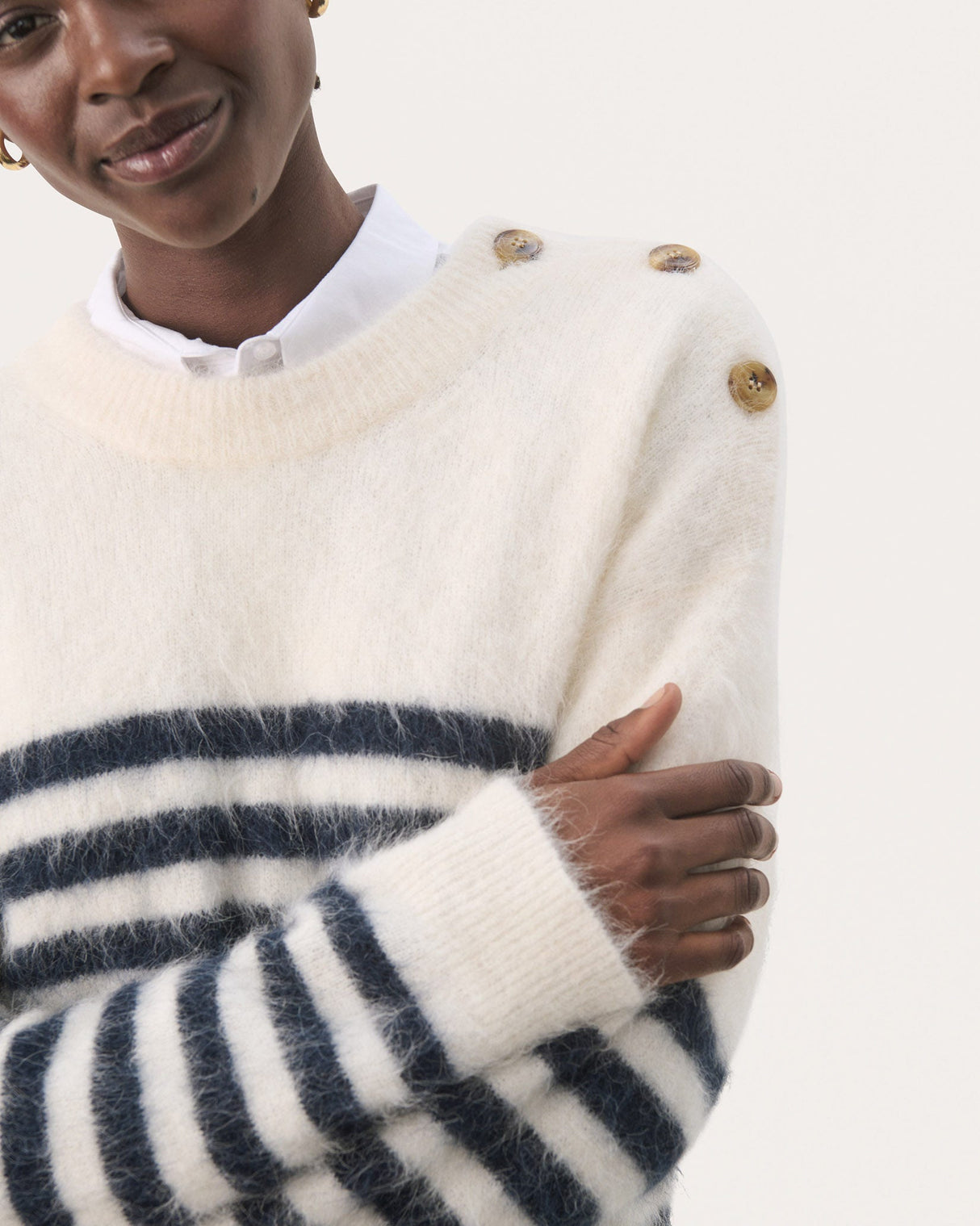 Dark Navy & Cream Stripe Pialil Jumper