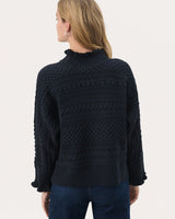 Dark Navy Pompeia High Neck Jumper