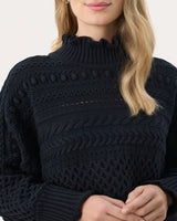 Dark Navy Pompeia High Neck Jumper
