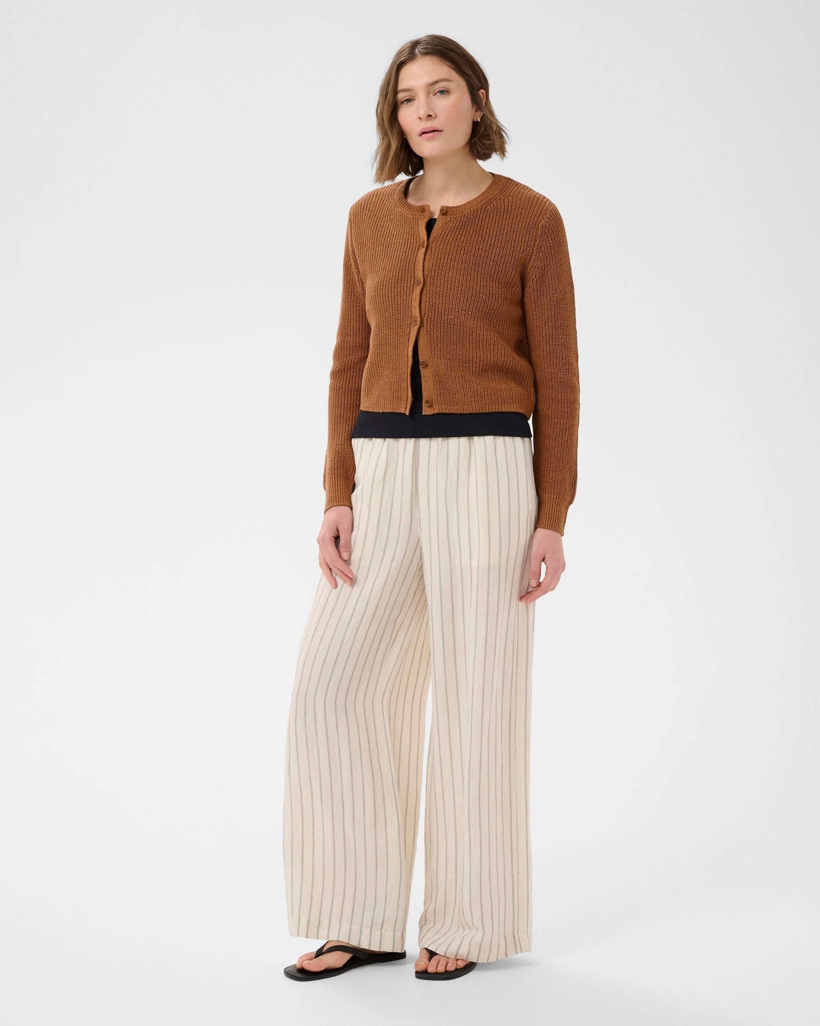 Argan Oil Gigia Linen Blend Knit Cardigan – Avoca