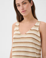 French Oak Striped Rebecca Knit Vest Top